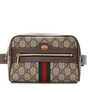 Gucci GG Supreme Monogram Ophidia Belt Bag in brown size Small